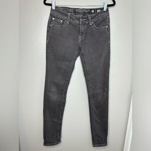 Miss Me Jeans Black/Charcoal Tag Size 27x32 Low Rise Skinny Denim (27x32)